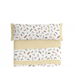 Juego de Sábanas Verano Infantil Mod. 177, Burrito Blanco