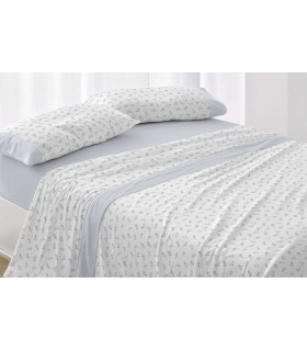 Juego de Sábana Franela Diseño 578, Burrito Blanco
