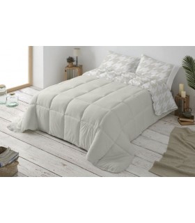 Edredón Comforter de invierno Mod 264, Burrito Blanco, Color único Gris