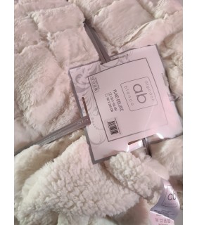 Manta plaid, Mod. Damara, Algodón Blanco