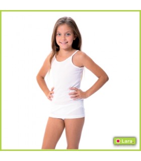 Camiseta tirantes algodón canalé niña, mod. 8606, Lara