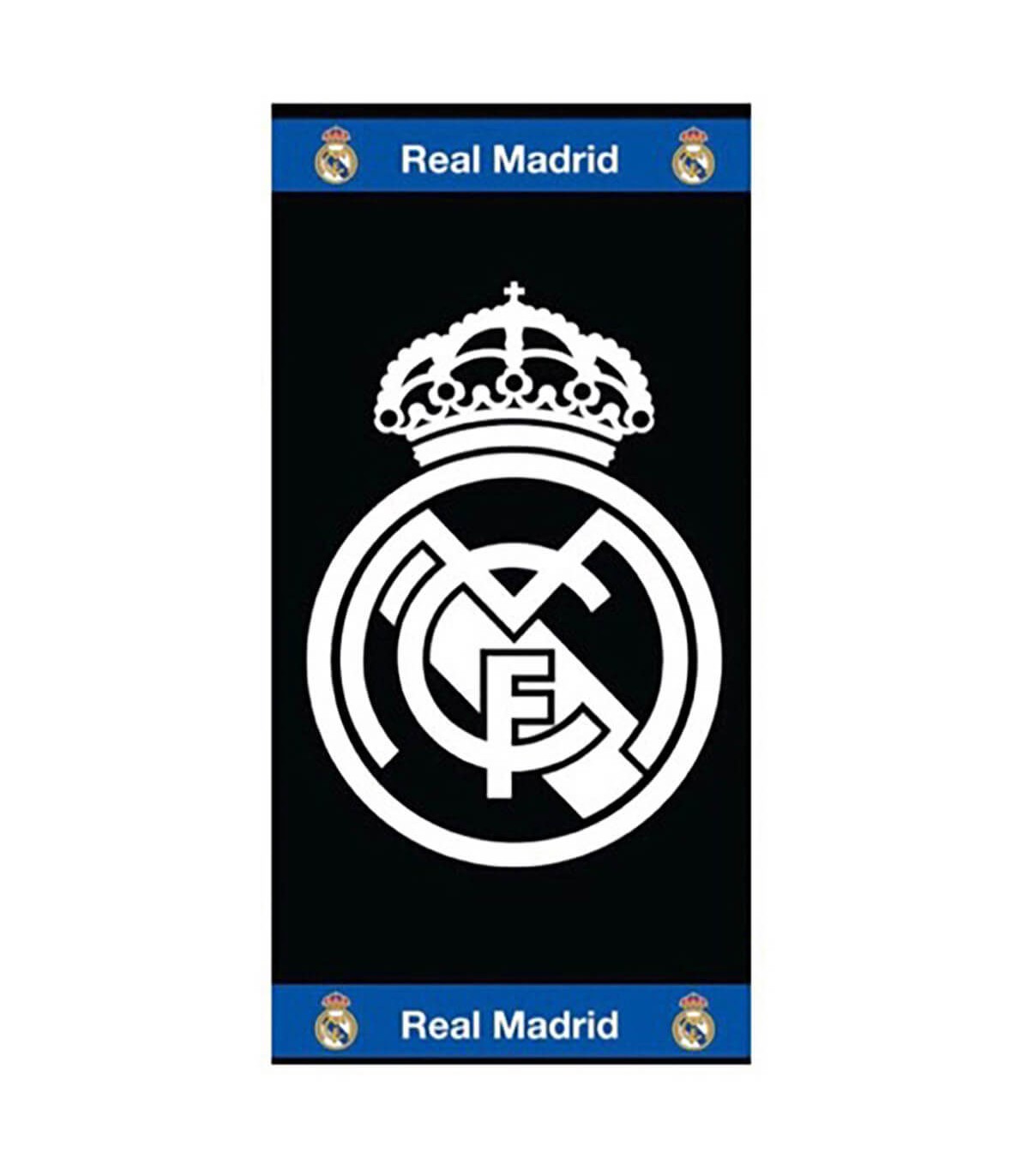 Toalla Real Madrid fondo blanco y azul